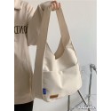 Tea party solid color simple bag hand bag college student class shoulder bag large capacity tote bag